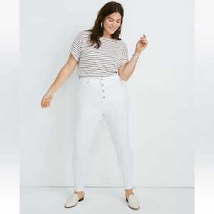 Madewell Petite High-Rise Skinny White Jeans 34P